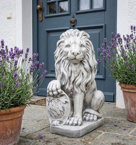 Steinfigur löwe cm mit - löwe,